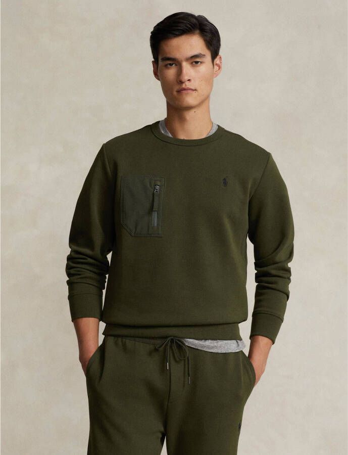 POLO Ralph Lauren sweater met logo en borduursels company olive