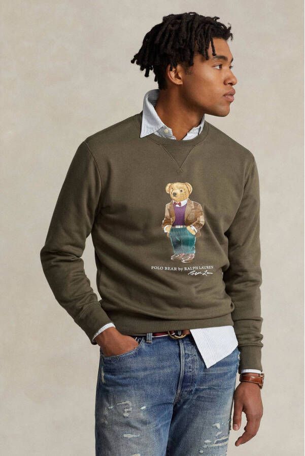 Polo Ralph Lauren Olijfgroene Crewneck Sweatshirt voor Heren Green Heren