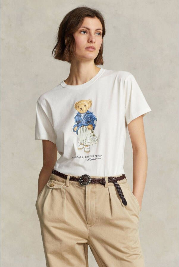 Ralph Lauren Polo Bear T-Shirt Klassieke Top voor Modebewuste Vrouwen White Dames