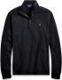 Ralph Lauren Katoenen Half-Zip Sweatshirt met Leren Details Black Heren - Thumbnail 1
