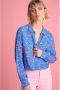 POM Amsterdam blouse Milly Fly Away Blue met all over print blauw rood roze - Thumbnail 2