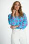 POM Amsterdam blouse Violet Origami Flower Blue met all over print blauw roze - Thumbnail 1