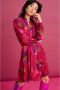 POM Amsterdam blousejurk met all over print en ceintuur roze - Thumbnail 2