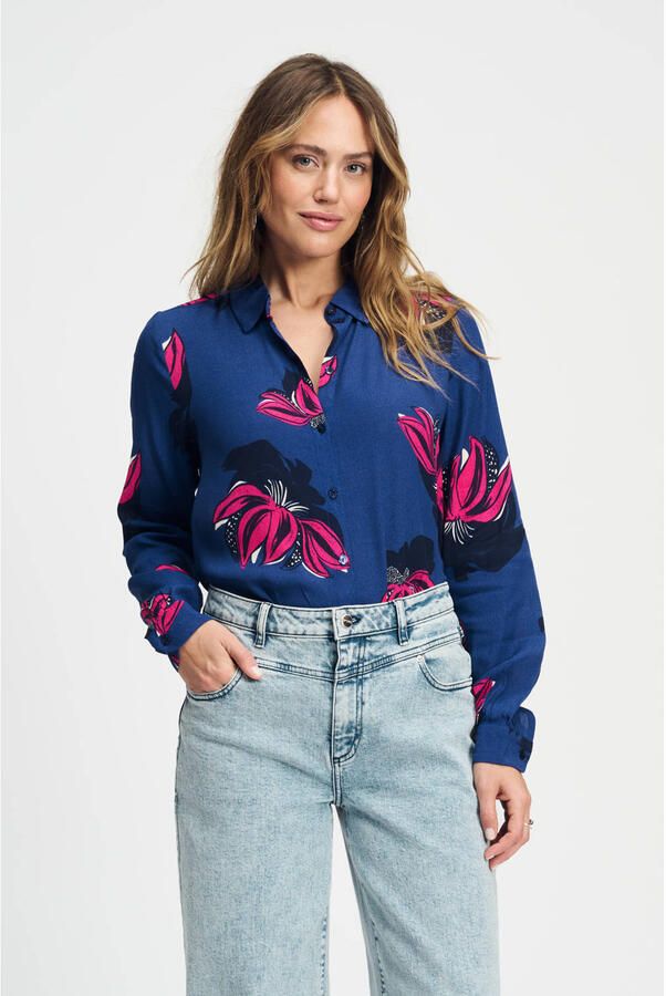 POM AMSTERDAM Dames Blouses Mila Delicay Blauw - Foto 5