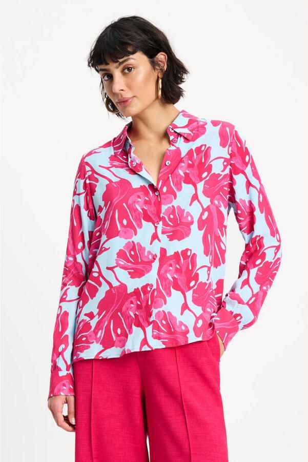 POM AMSTERDAM Dames Blouses Blouse Mila Urban Flora Blue Multi - Foto 5