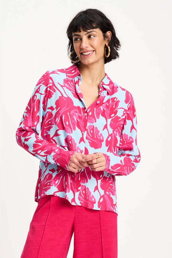 POM AMSTERDAM Dames Blouses Blouse Mila Urban Flora Blue Multi - Foto 7