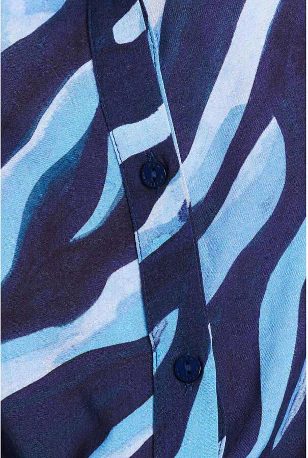 POM Amsterdam blouse met dierenprint blauw - Foto 2