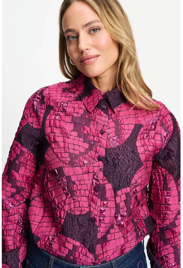 POM Amsterdam blouse met print fuchsia - Foto 2