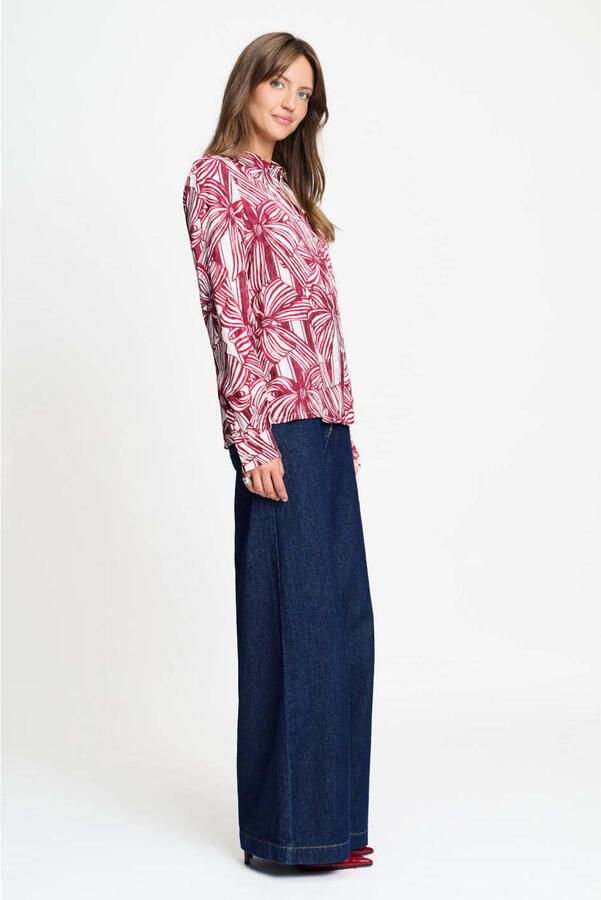 POM Amsterdam blouse met print rood - Foto 2