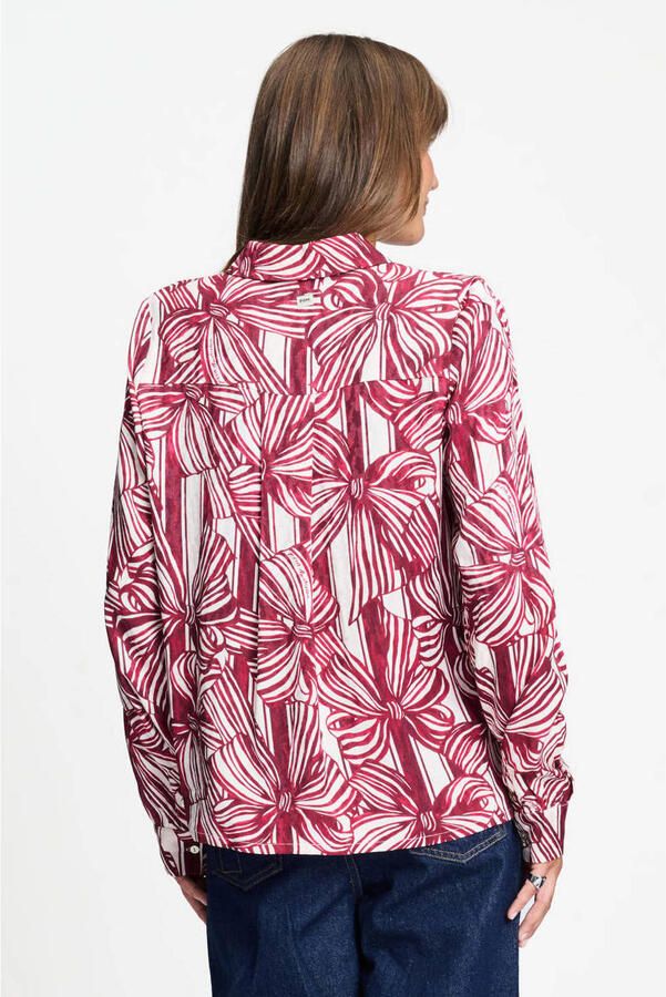 POM Amsterdam blouse met print rood - Foto 3