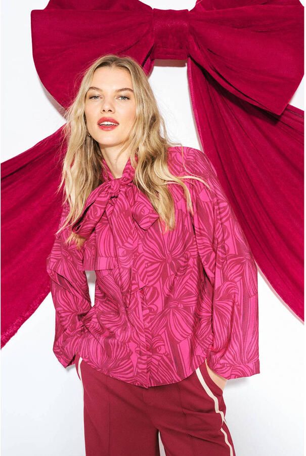 POM Amsterdam blouse met print roze - Foto 2