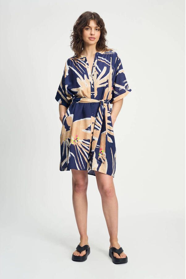 POM AMSTERDAM Dames Jurken Artisan Dress Beige - Foto 5