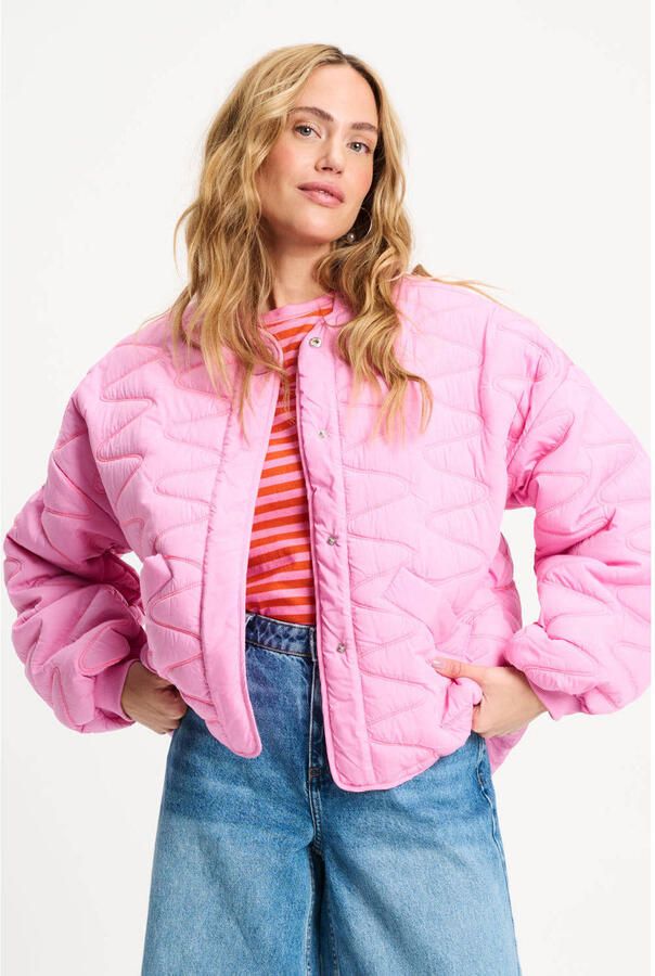 POM AMSTERDAM Dames Jassen Jacket Quilted Cheering Pink Roze - Foto 7