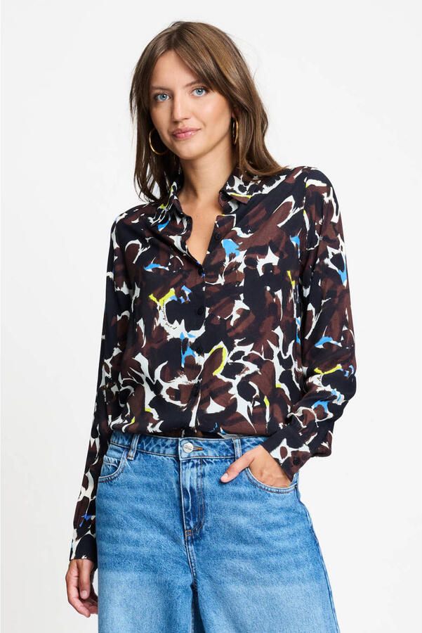 POM Amsterdam camouflage blouse bruin