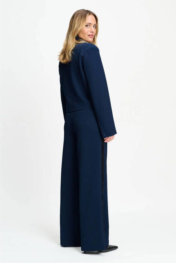 POM Amsterdam cropped blazer donkerblauw - Foto 3