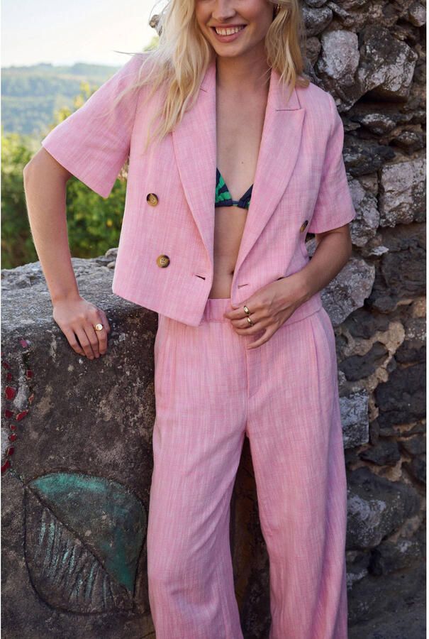 POM AMSTERDAM Dames Blazers Blazer Shell Pink Roze - Foto 6