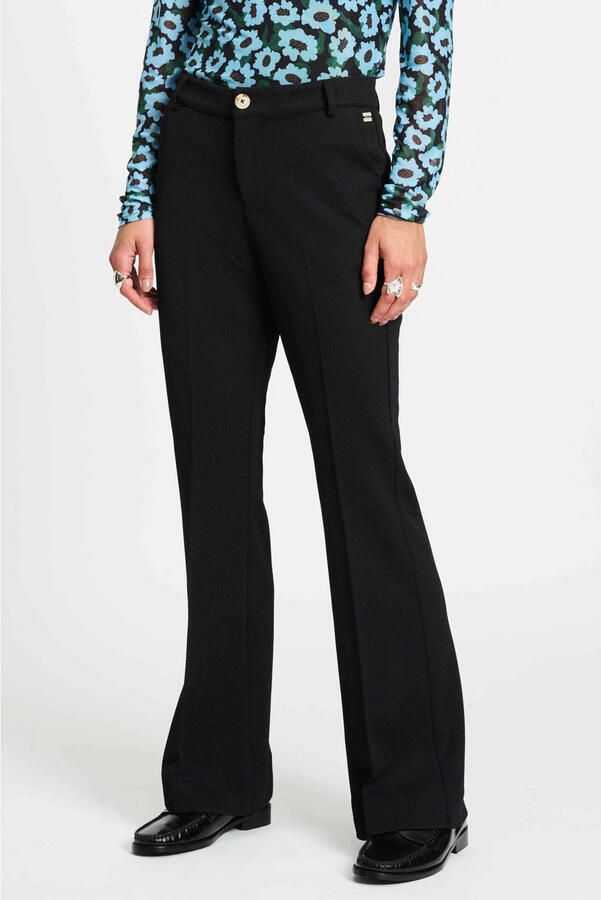 POM Amsterdam flared regular waist pantalon zwart