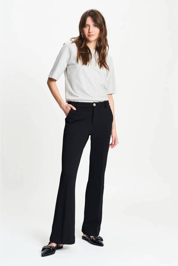 POM Amsterdam flared regular waist pantalon zwart - Foto 2