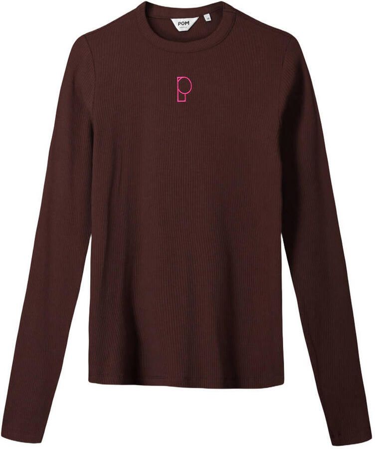 POM Amsterdam gebreide top bruin