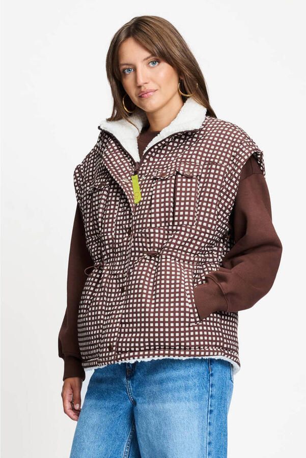 POM Amsterdam geruite bodywarmer bruin - Foto 1