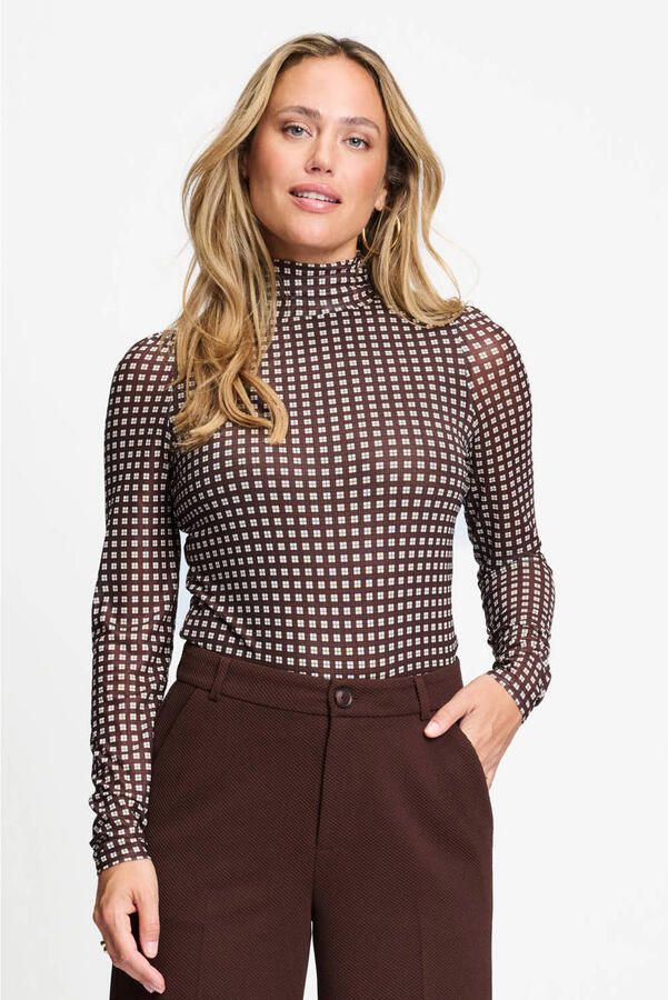 POM Amsterdam geruite top bruin