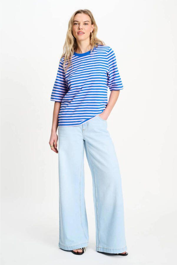 POM Amsterdam gestreept T-shirt blauw - Foto 3