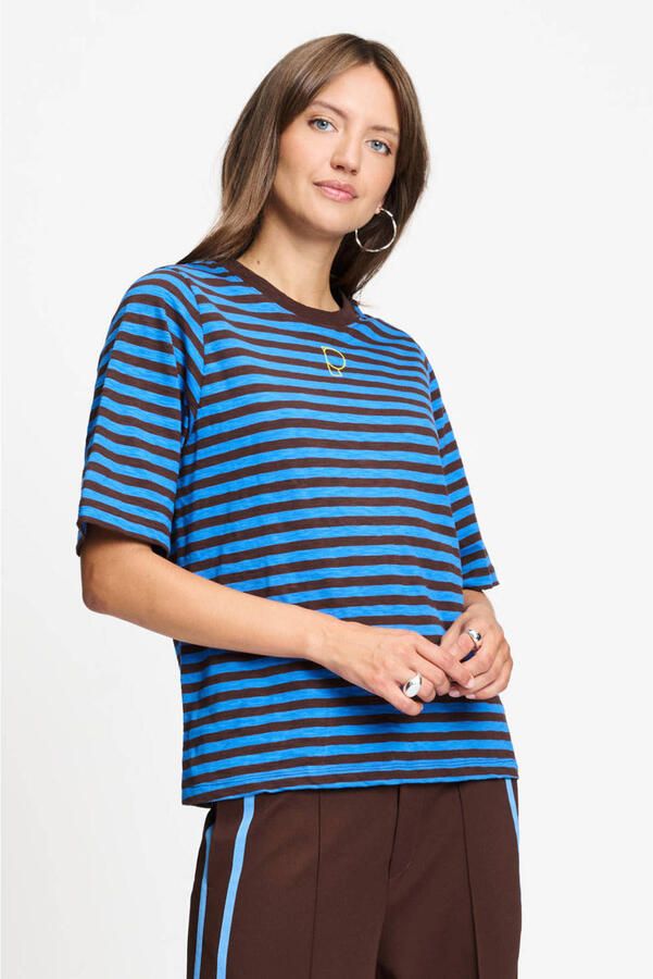 POM Amsterdam gestreept T-shirt blauw - Foto 3