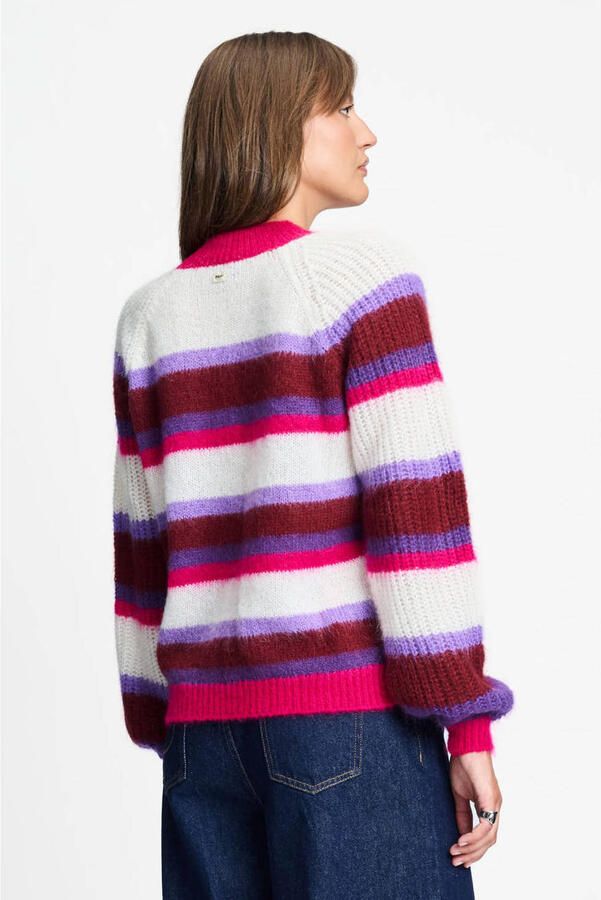 POM AMSTERDAM Dames Truien & Vesten Faye Striped Red Multi - Foto 6