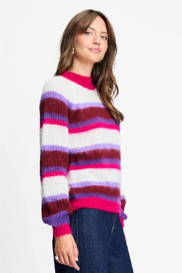 POM AMSTERDAM Dames Truien & Vesten Faye Striped Red Multi - Foto 7
