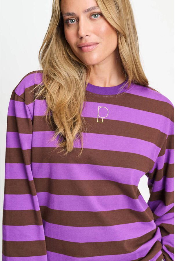 POM Amsterdam gestreepte longsleeve paars - Foto 3
