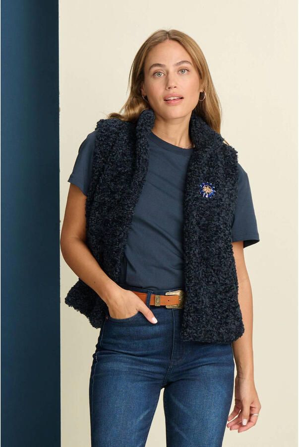 POM AMSTERDAM Dames Blazers Gilet Teddy Love Blauw - Foto 5