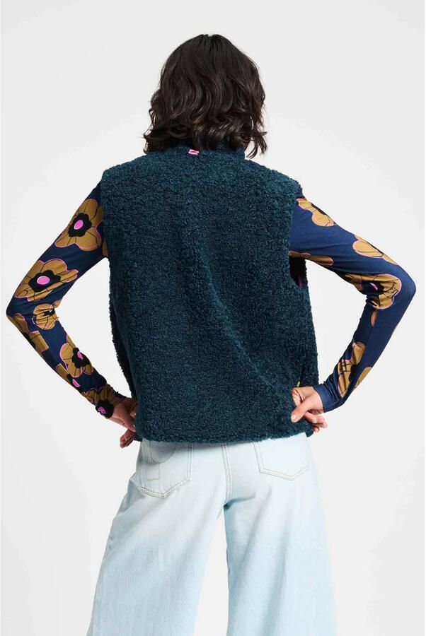 POM AMSTERDAM Dames Blazers Gilet Teddy Love Blauw - Foto 6