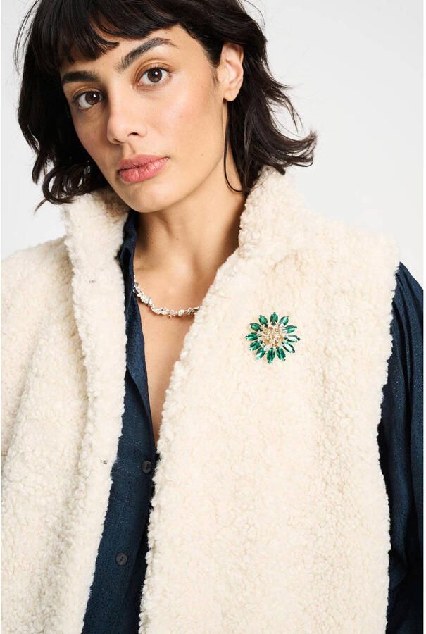 POM AMSTERDAM Dames Blazers Gilet Teddy Love Ecru - Foto 6