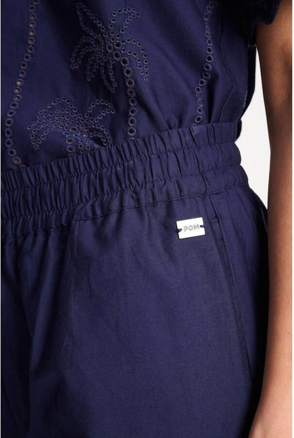 POM Amsterdam high waist broek donkerblauw broderie - Foto 2
