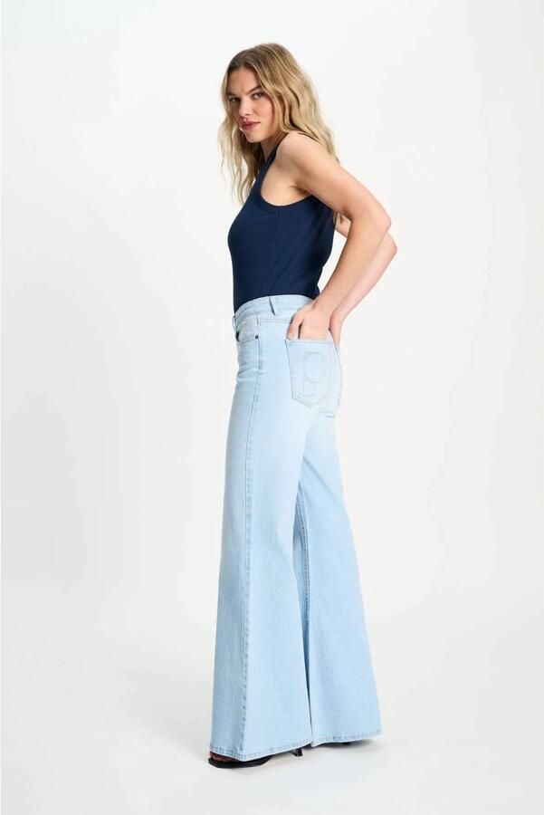 POM Amsterdam high waist flared jeans light blue denim - Foto 3