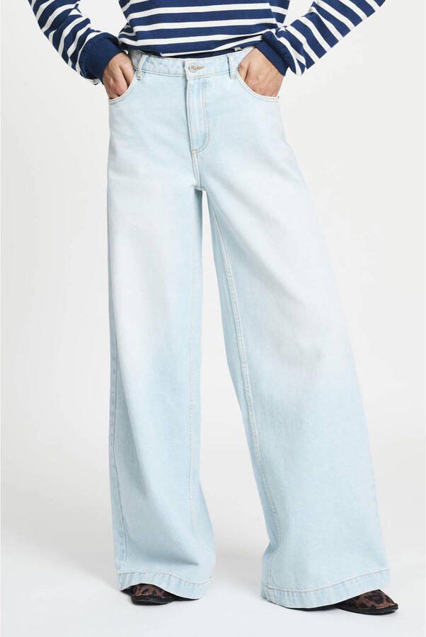 POM Amsterdam high waist wide leg jeans light blue denim
