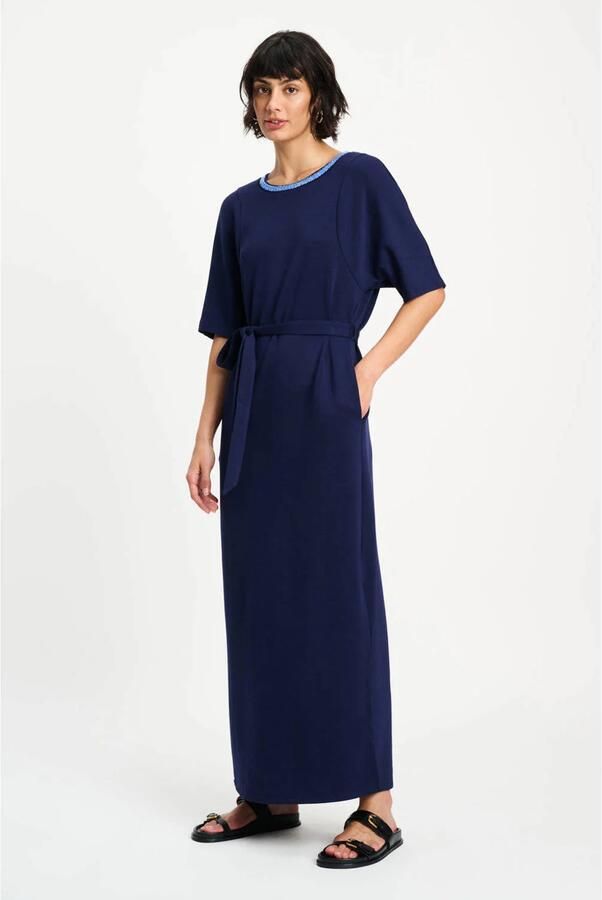 POM AMSTERDAM Dames Jurken Dress Macy Night Blue Donkerblauw - Foto 5