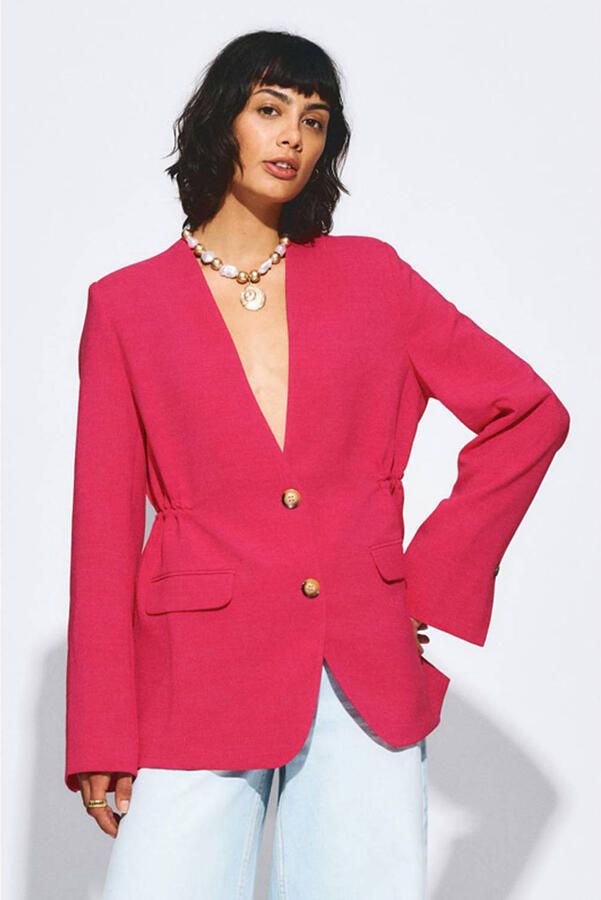 POM Amsterdam regular blazer roze - Foto 2