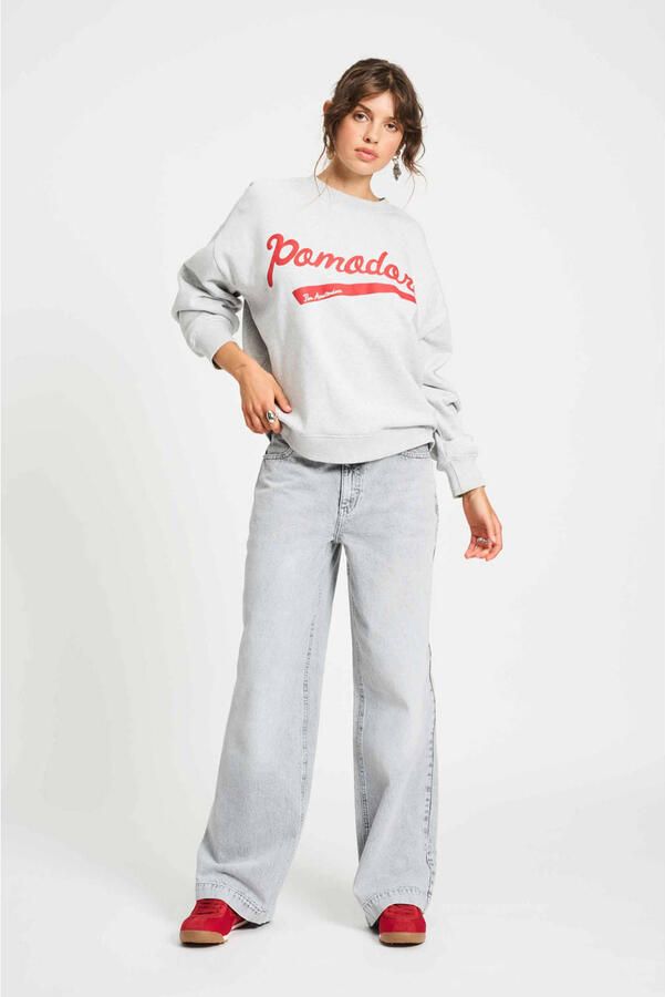 POM AMSTERDAM Dames Truien & Vesten Sweater Pomodori Grey Lichtgrijs - Foto 6