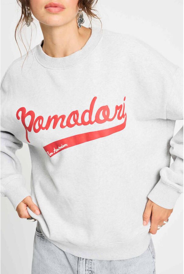 POM AMSTERDAM Dames Truien & Vesten Sweater Pomodori Grey Lichtgrijs - Foto 5