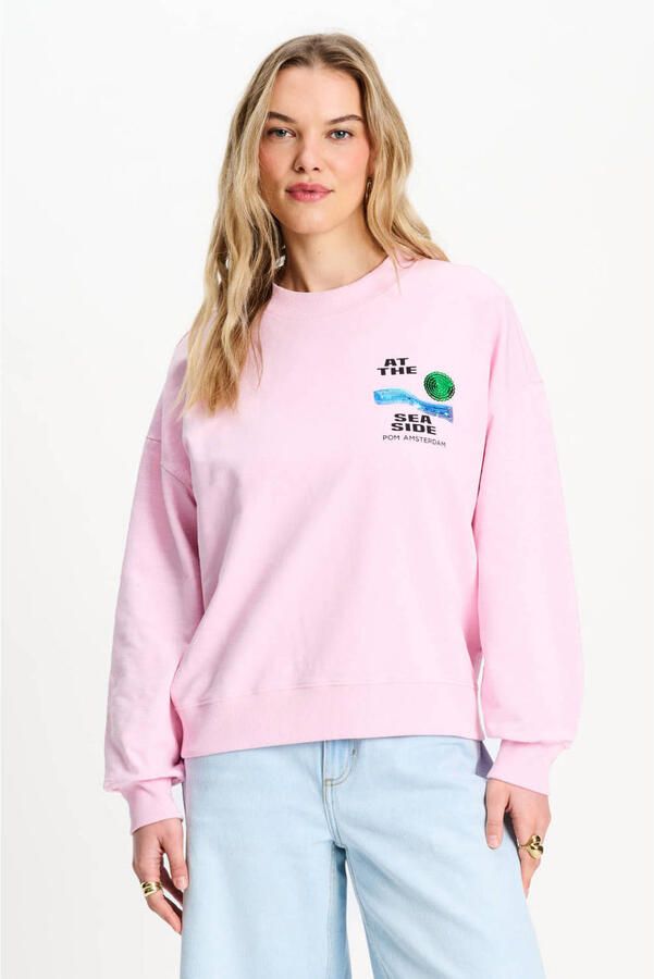 POM AMSTERDAM Dames Truien & Vesten Sweater Seaside Pink Roze - Foto 5