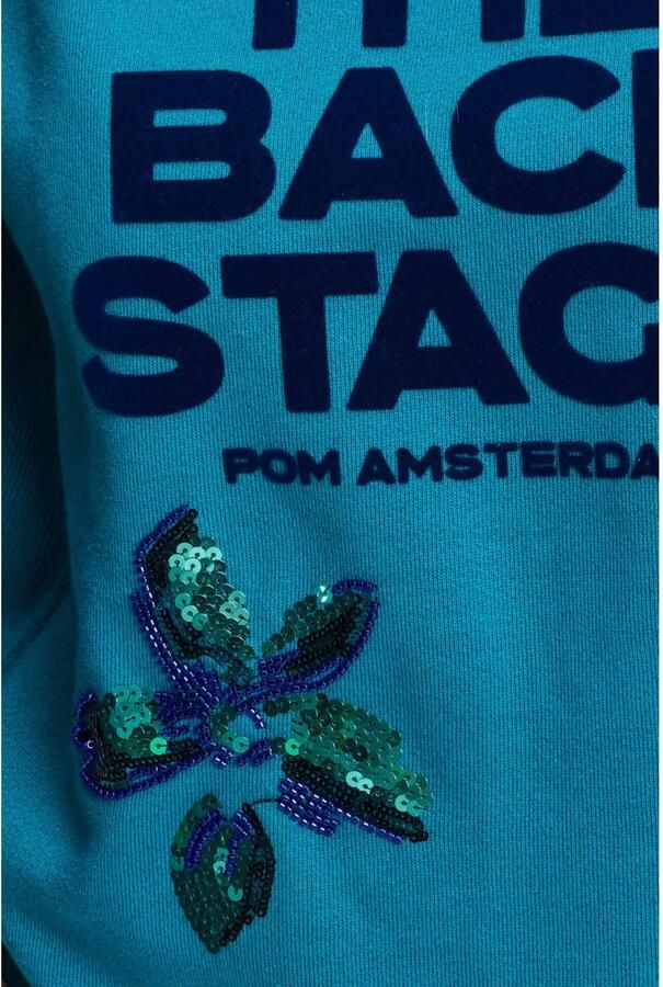 POM Amsterdam sweater met pailletten groen - Foto 2