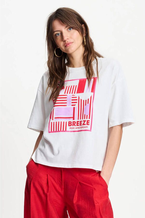 POM AMSTERDAM Dames Tops & T-shirts Tshirt Breeze Gebroken Wit - Foto 5