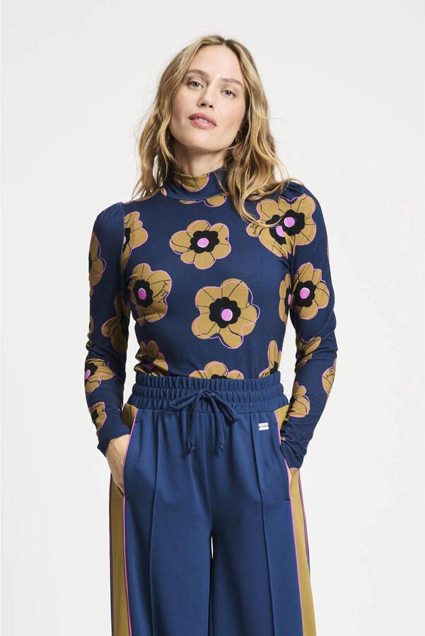 POM AMSTERDAM Dames Tops & T-shirts Turtleneck Fleurs Parfaites Donkerblauw - Foto 6