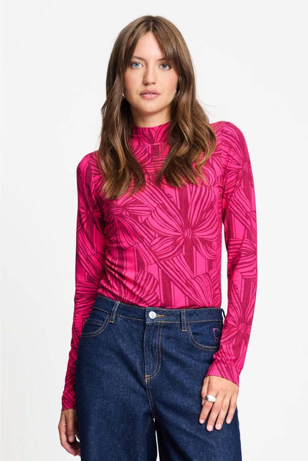 POM Amsterdam top met print roze