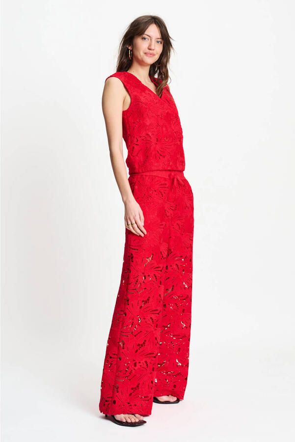 POM AMSTERDAM Dames Tops & T-shirts Top Lace Bloom Red Rood - Foto 7