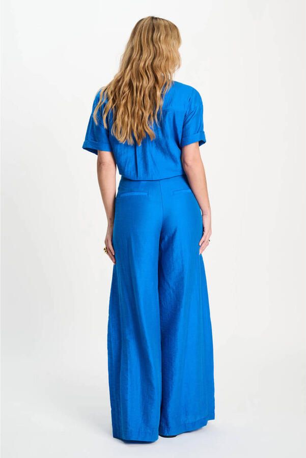 POM Amsterdam wide leg high waist broek blauw - Foto 2