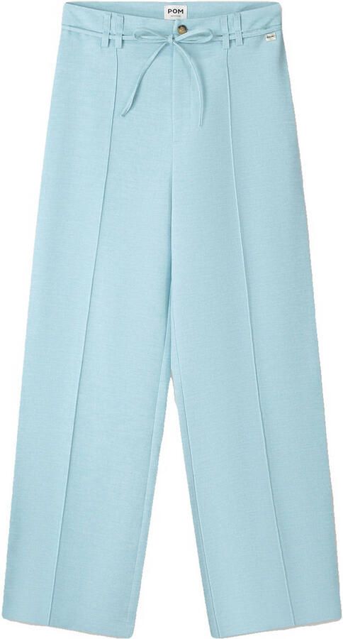 POM Amsterdam wide leg high waist broek lichtblauw - Foto 3