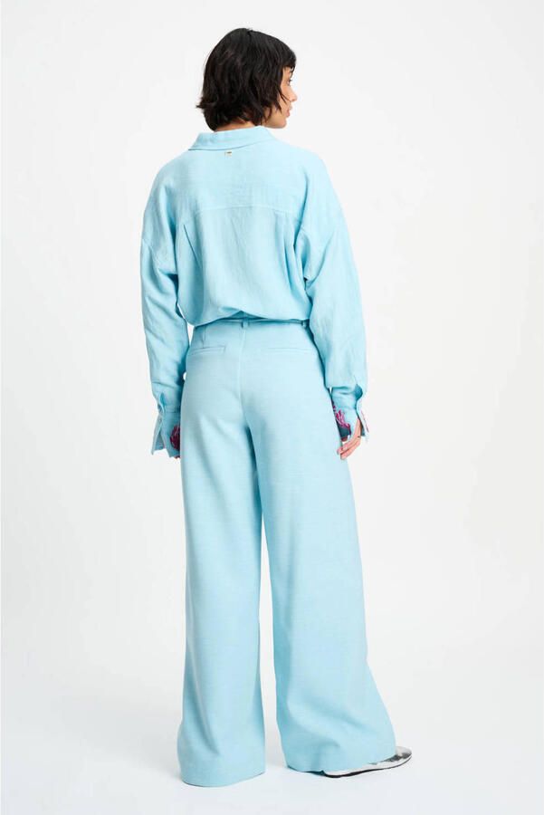 POM Amsterdam wide leg high waist broek lichtblauw - Foto 2