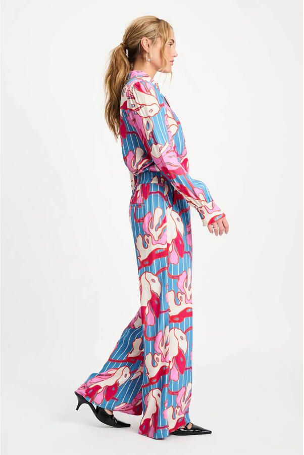 POM Amsterdam wide leg high waist broek multi